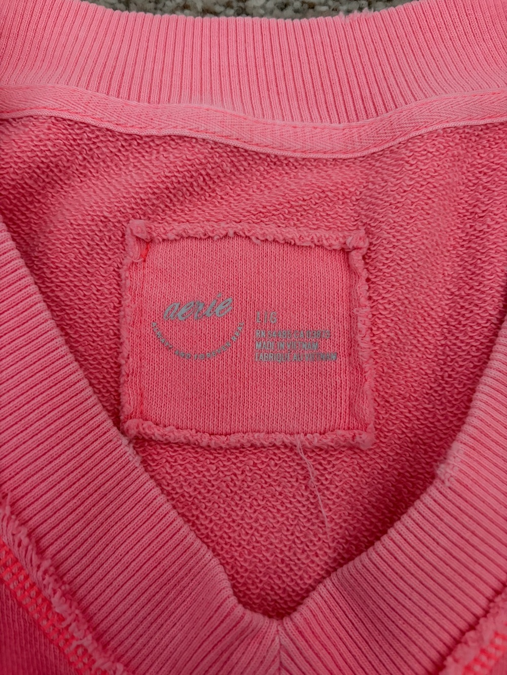 aerie V-Neck Lightweight Coral Sweater in Bright Pink - Picture 3 of 4
